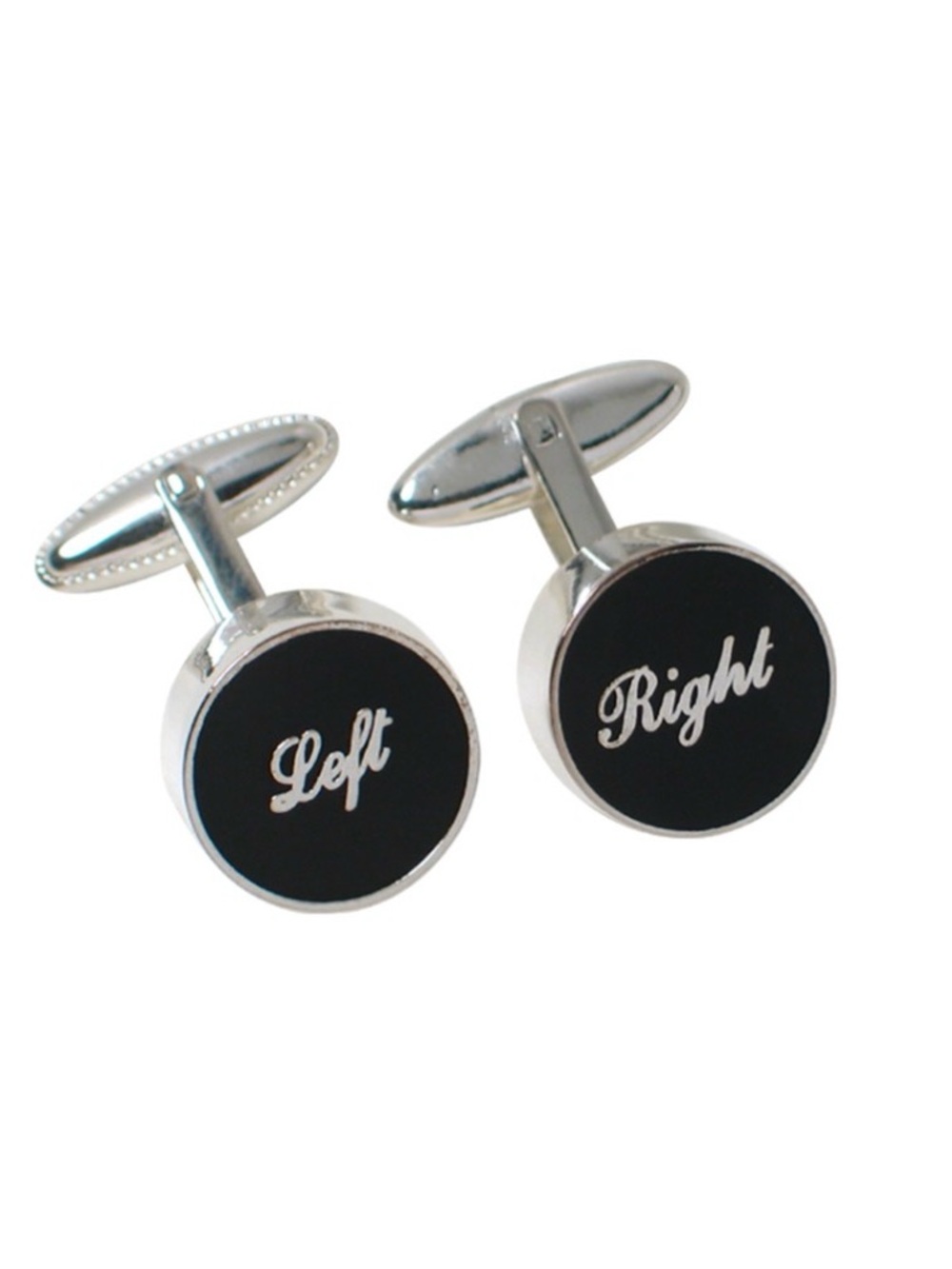 ACME NIB Left Right Black Enamel Cufflinks